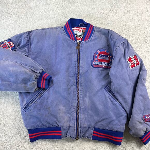 New York Giants Phil Simms Nutmeg Campri Vintage Jacket Coat Size Men's Medium
